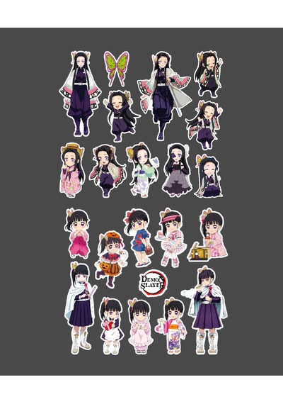 Kanae Kocho-kanao Tsuyuri-demon Slayer-parlak Kağıt -2li Sticker Set Süsleme Beyaz