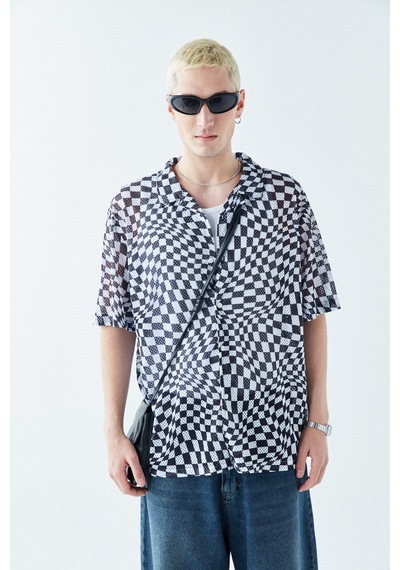 Vamos Desenli Fitilli Oversize Gömlek Desen-10