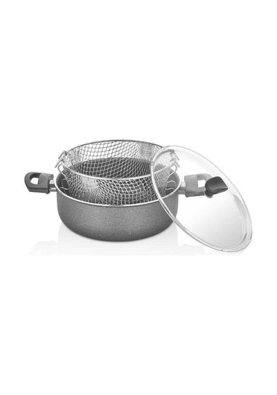 Papilla 24 Cm Granit Cips Fritöz Tencere. Gri