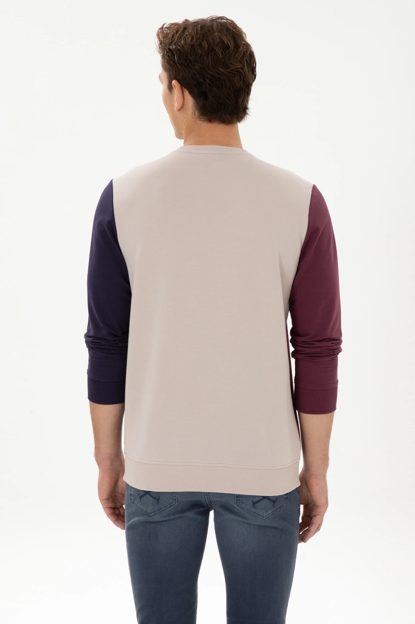 U.S. Polo Assn. Erkek Regular Fit Bisiklet Yaka Taş İnce Sweatshirt 50316379-VR049