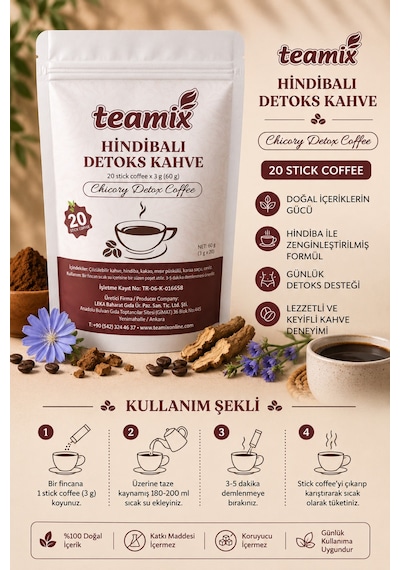 Form Detox Hindiba Kahve 20 Stick Form Kahvesi