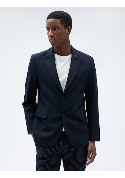 Koton Blazer Ceket Düğme Detaylı Dar Kesim Lacivert 3sam50024hw 3SAM50024HW704 Lacivert Koton Blazer Ceket Düğme Detaylı Dar Kesim Lacivert 3sam50024hw 3SAM50024HW704 Lacivert