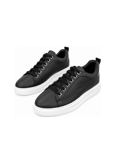 Papucumun Dünyası Erkek Siyah Hakiki Deri Sneaker