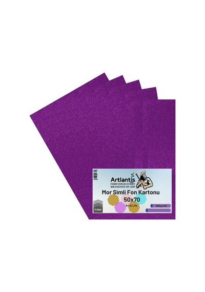 Simli Fon Kartonu 50X70 5 Adet Artlantis Simli Fon Kartonu 50x70
