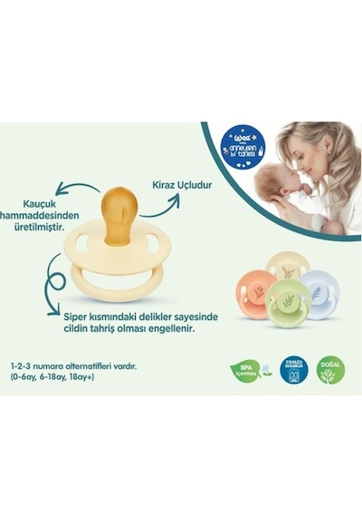 Wee Baby Kauçuk Emzik 0-6 Ay No: 1 698 Çok Renkli