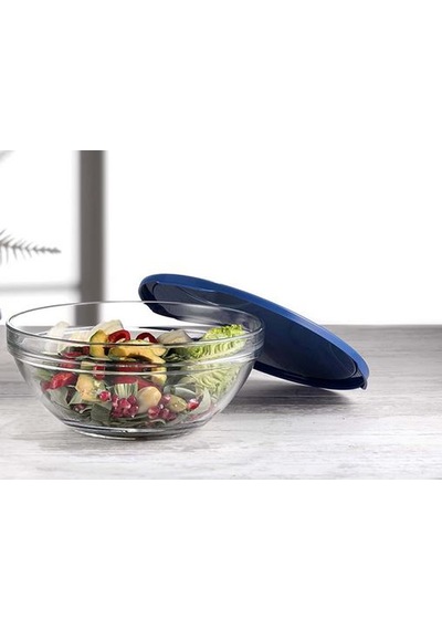 Chef's Mavi Kapaklı Saklama Kabı 1150 Cc 2'li Set Şeffaf
