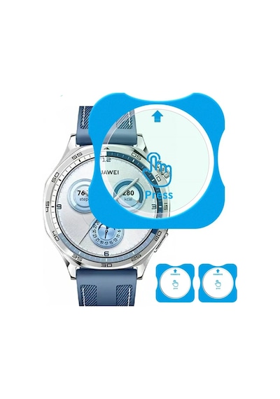 Huawei Watch Gt5 Pro 42mm Uyumlu Kolay Kurulum Aparatlı Temperli Cam Ekran Koruyucu
