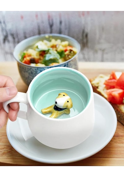 Mukko Home 3d Porselen Kupa Sevimli Fularlı Köpek Figürlü, 350 Ml, Eğlenceli Ve Özgün Tasarım,mavi Beyaz - Çok Renkli Mukko Home 3d Porselen Kupa Sevimli Fularlı Köpek Figürlü, 350 Ml, Eğlenceli Ve Özgün Tasarım,mavi Beyaz - Çok Renkli