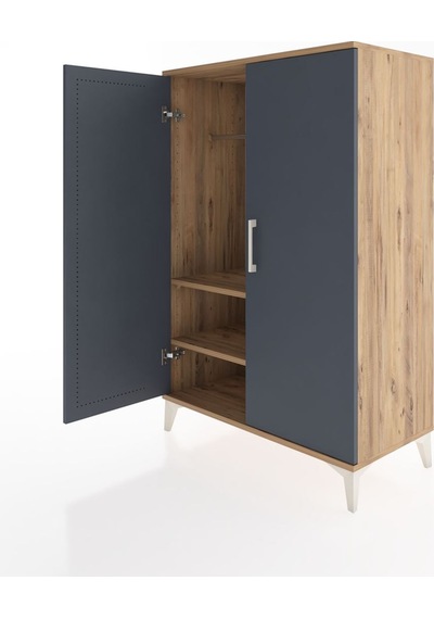 Hyperion Dolap 2 Raflı 2 Kapaklı Tek Askılı 88x44x134 Çam-ant... Çam