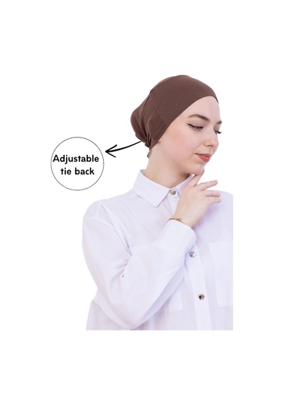 Modish Group Pratik Bone Pamuklu Tesettür İç Bone, Başörtüsü İçin Hazır Viskon Şapka, Namaz Günlük Kullanım İçin Kahverengi