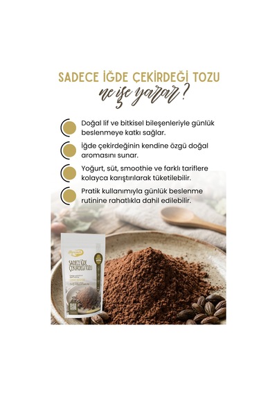 100 Gr Sadece Iğde Çekirdeği Tozu Unu Sadece Iğde Çekirdeğinden Öğütülmüştür % 100 Doğal