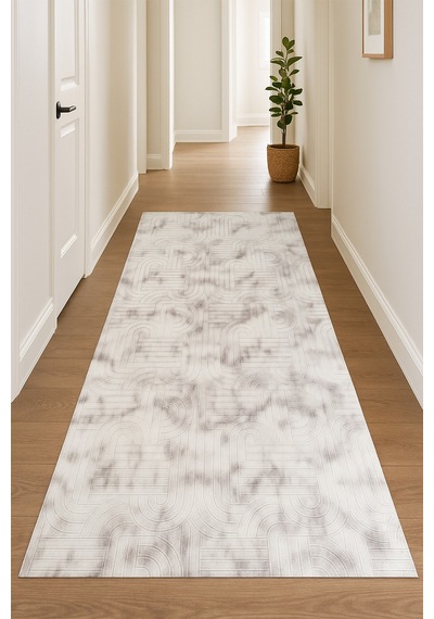 Villadia Home Textile Bambu Kaymaz Taban Dört Mevsim Yıkanabilir Kesme Koridor Mutfak Salon Yatak Oturma Oda Yolluk Halı Gri