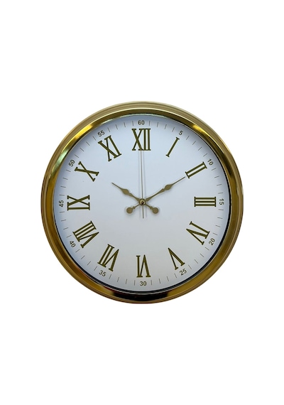 Royal White Gold 40 Cm Metal Duvar Saati Metal - Beyaz