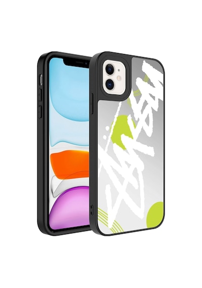 Apple Uyumlu iPhone 12 Kılıf Aynalı Desenli Kamera Korumalı Parlak Zore Mirror Kapak Yazı