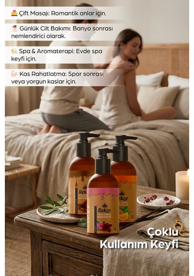 "çikolata, Gül Ve Portakal Aromalı 120 Ml Masaj Yağı Rahatlatıcı Ve Aromaterapi Etkili" - 380051753
