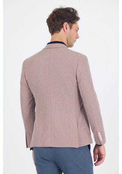İmza Düz Örme Pamuklu 6 Drop Slim Fit Ceket 1002250114 Koyu Vizon