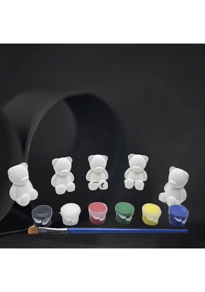 Eğitici Etkinlik Taş Boyama Seti 3 Boyutlu 15 Adet Minik Ayıcık Set Stone Painting