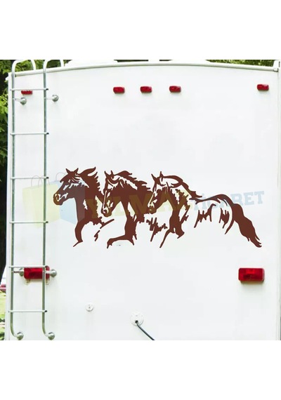 Karavan Çekme Koşan At Oto Sticker Yapıştırma Modifiye Etiket