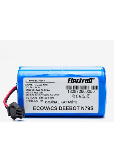 Ecovacs Deebot N79S Süpürge İçin 14.4 2600Ah Lion Pil