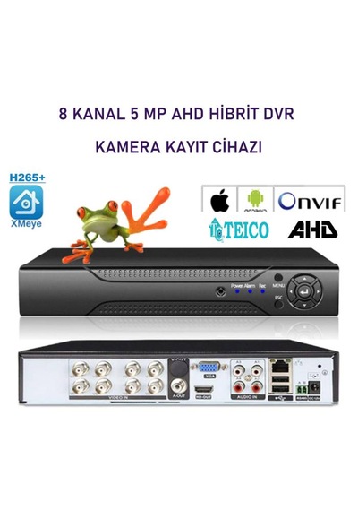 5 Mp 8 Kanal Ahd Hibrit Metal Kasa Kamera Kayıt Cihazı Dvr Teico-7085