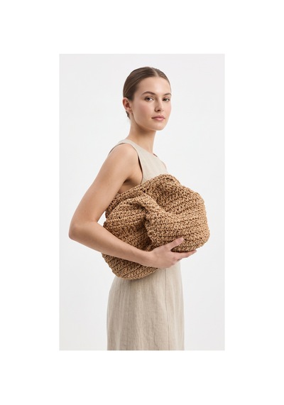 Melonndesign Melona Butik Kâğıt İp Tasarım Çanta Bej