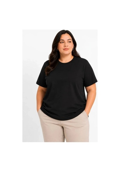 Butik İstanbul Battal Big Size Basic Tişört Bisiklet Yaka Rahat Kalıp T-shirt - Siyah