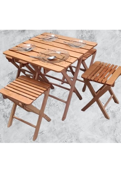 Bengi Ticaret Piknik Seti Katlanabilir 90392 Kayın Ağacı Az Yer İşgal Eder Çok İş  El Yapım Ceviz
