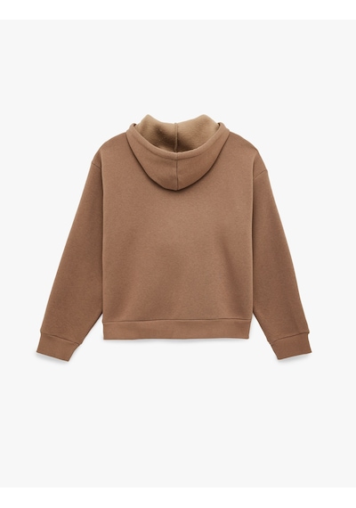 Koton Fermuarlı Cep Detaylı Kapüşonlu Oversize Sweatshirt Vizon 6sak10128nk 05x Koton Fermuarlı Cep Detaylı Kapüşonlu Oversize Sweatshirt Vizon 6sak10128nk 05x