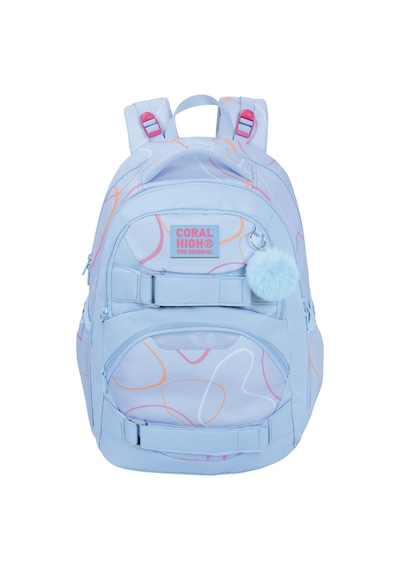 Coral High Renkli Desenli Okul Sırt Çantası 24442 Mavi