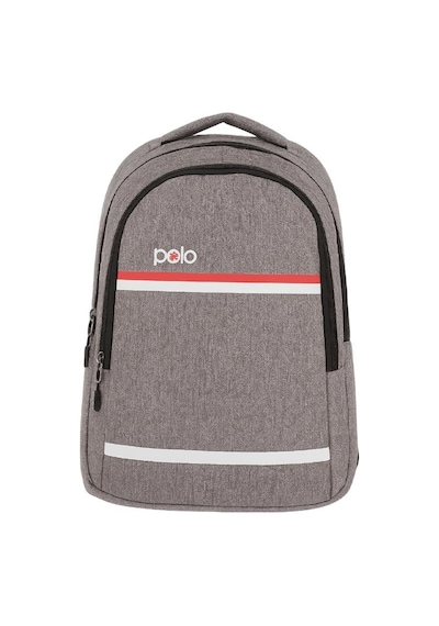 Temel My Polo Sırt Çantası Kırmızı Beyaz Çizgili Gri 8860 Gri