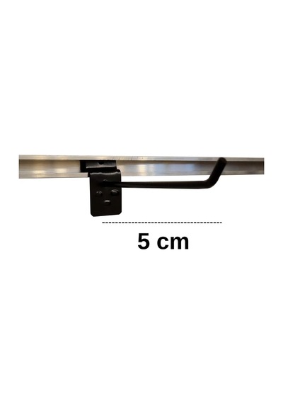 Kanallı Pano Kancası 5 Cm Siyah Mağaza Raf Askı Kancası 75 Adet