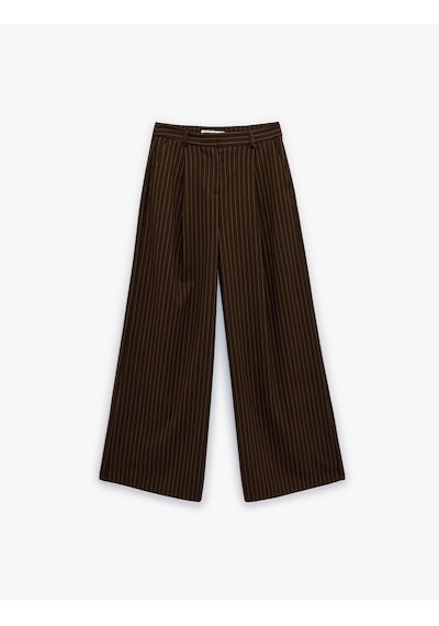 Koton Pileli Viskon Karışımlı Geniş Paça Çizgili Pantolon Kahverengi Çizgili 6sak40129pw Kahve Çizgili Koton Pileli Viskon Karışımlı Geniş Paça Çizgili Pantolon Kahverengi Çizgili 6sak40129pw Kahve Çizgili
