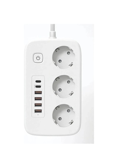 Akım Korumalı Priz Ve Masaüstü Şarj İstasyonu Kablosuz 3 Priz, 4 Usb, 2 Type-c Girişli 2 Metre 0 - 2 M