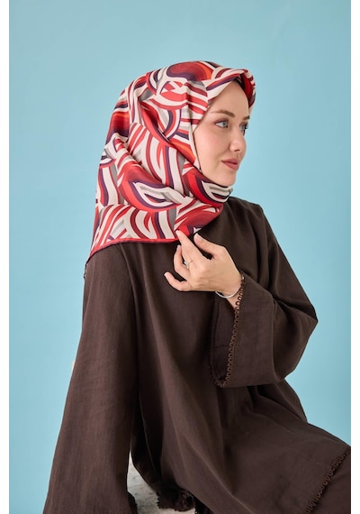 Silk Home Twill İpek Eşarp 11471-16 Kırmızı, Bordo, Antrasit, Beyaz, Koyu Mor