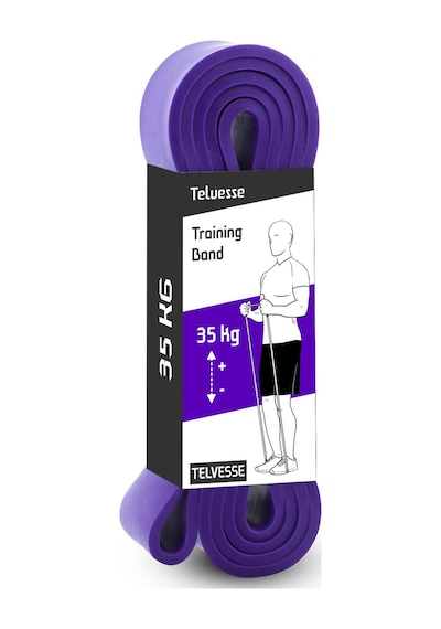 35 Kg Direnç Bandı Kas Geliştirme Lastiği Fitness Pilates Cross Training Bant Mor - Extra Sert Mor