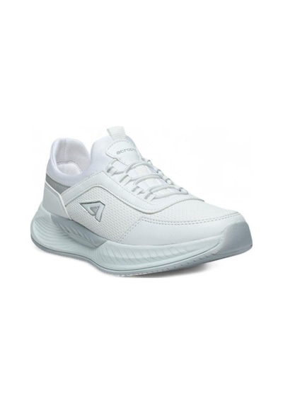 Acropol 137-26 Cilt Deri Slip On Anatomik Sneaker Beyaz Gümüş 36-40 Beyaz