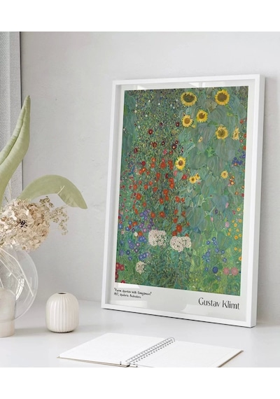 Çerçevesiz Poster Gustav Klimt Ayçiçekli Çiftlik Bahçesi 2