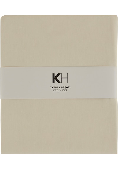 Karaca Home Basic %100 Pamuk Tek Kişilik Düz Çarşaf Ekru