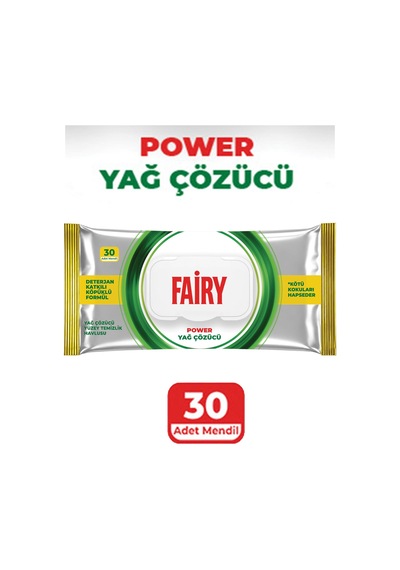 30'lu Kapaklı Yağ Çözücü Yüzey Temizlik Mendili - Beyaz Çok Renkli