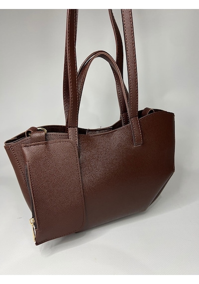 Öznora Pinterest Model Mini Cüzdanlı Omuz Çantası Kahverengi