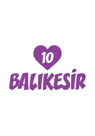 Kalpli 10 Balıkesir Araba Sticker 17x17 Cm Mor