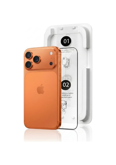 Fulltech Magicbox iPhone Uyumlu 17 Pro Max Premium Tempered Glass Aparatlı Ekran Koruyucu - Clear