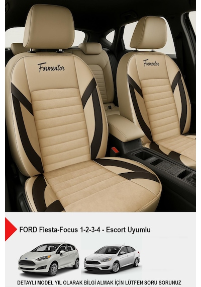 Formentor Tay Tüyü Oto Koltuk Kılıfı Ford Focus-fiesta-escort Uyumlu Bej