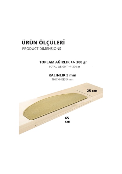 Yarım Ay Bukle Halıdan Ekonomik Basamak Ve Merdiven Paspası - Bej Sahara Sarı / Adet Olarak Satılır Null