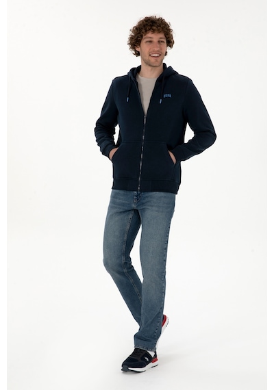 U.S. Polo Assn. Erkek Regular Fit Lacivert Şardonlu Örme Hırka 50313755-VR033