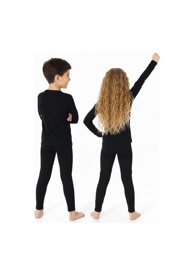 Jiber 904 Unisex Çocuk Likralı Termal İçlik Sıcak Tutan Terletmez Tayt Alt Siyah