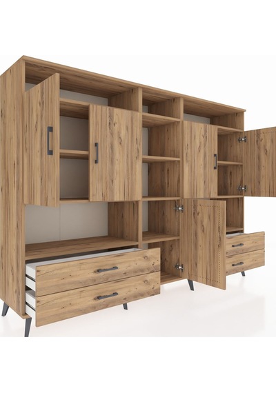 Hyperion Dolap 12 Raflı 4 Çekmeceli 5 Kapaklı 220x44x163 Çam-çam Çam-çam Hyperion Dolap 12 Raflı 4 Çekmeceli 5 Kapaklı 220x44x163 Çam-çam Çam-çam