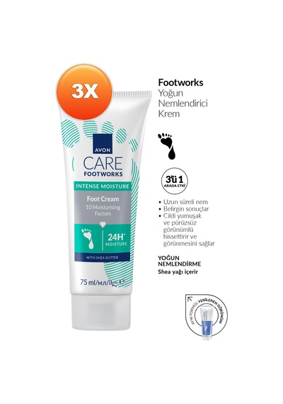Footworks Yoğun Nemlendirici Ayak Kremi 75ml Üçlü Paket