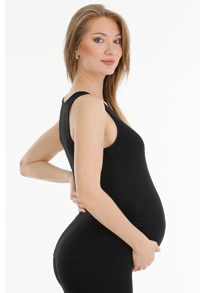Parlingerie Hamile Modal Atlet Kalın Askılı Siyah