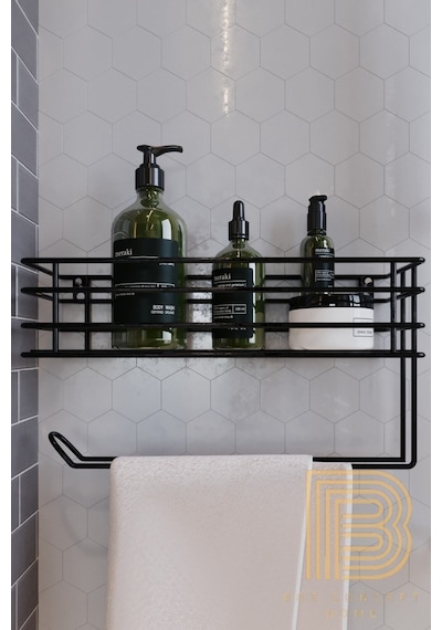 Banyo Düzenleyici Çok Amaçlı Dekoratif Havluluk Düzenleyici Siyah